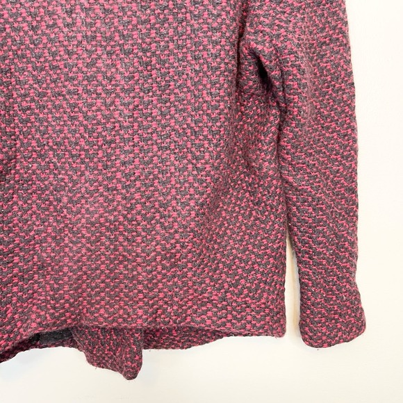 Theory Women's Red Black Wool Knit Ambril Loryelle Cardigan Sweater Size P/TP - Picture 6 of 9